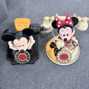 Mickey and Minnie Animated Corded Talking Telephone Vintage Walt Disney